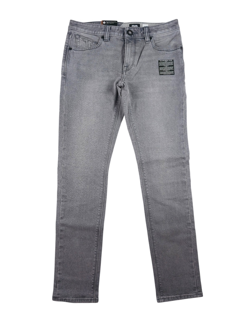Volcom, Youth, Solver Regular Rise Modern Tapered Gray Jeans, Size 28